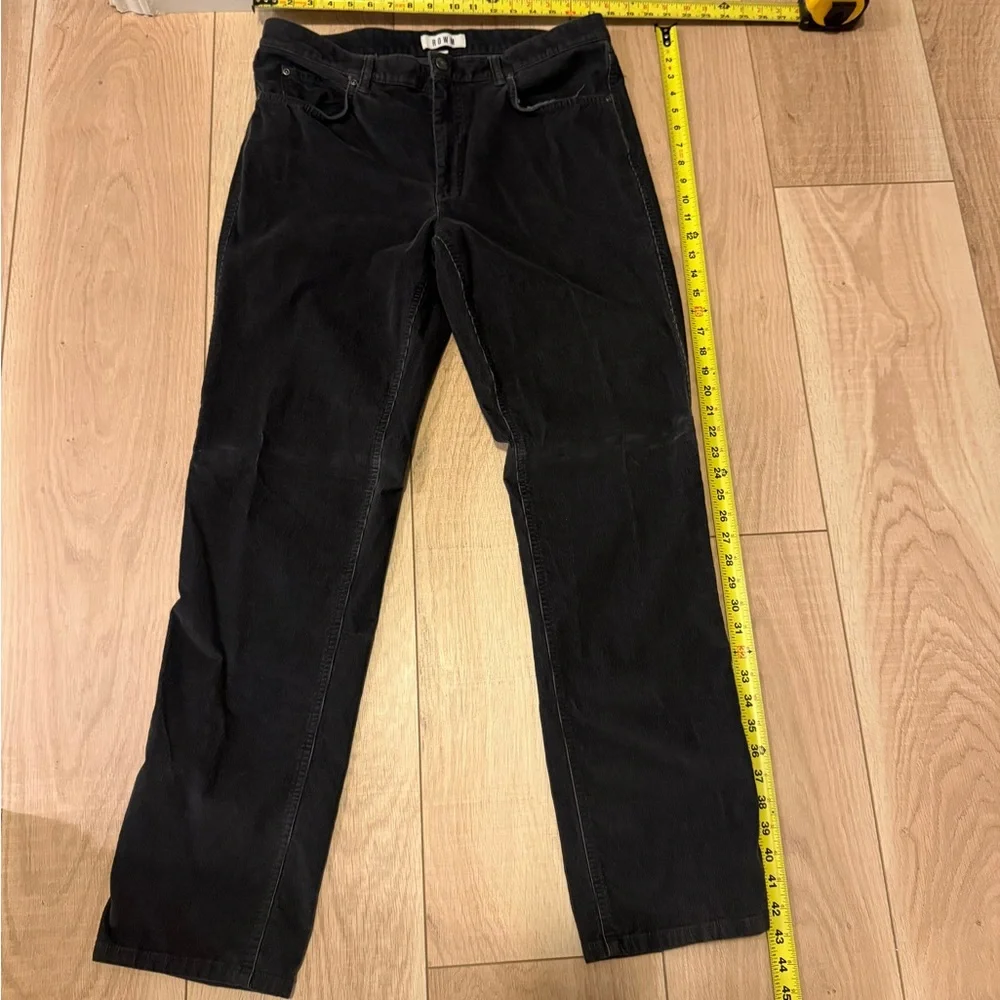 💙👉🔥ROWM Men’s Jeans 36x34 Dark Gray Corduroy Straight Fit Casual Denim Jeans